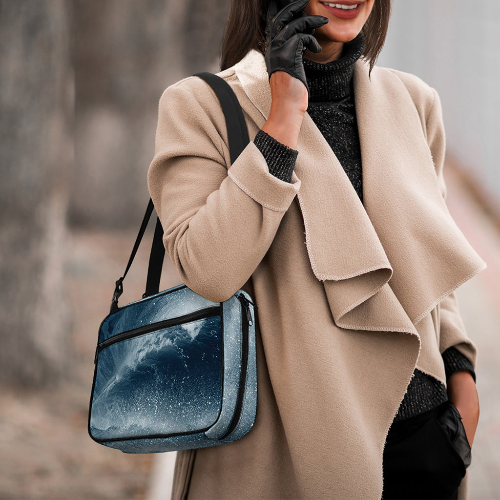 Ocean Wave Print Double Strap Bible Bag