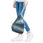 Ocean Wave Print Drawstring Bag