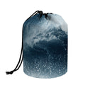 Ocean Wave Print Drawstring Makeup Bag