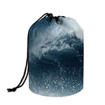 Ocean Wave Print Drawstring Makeup Bag