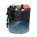 Ocean Wave Print Drawstring Makeup Bag