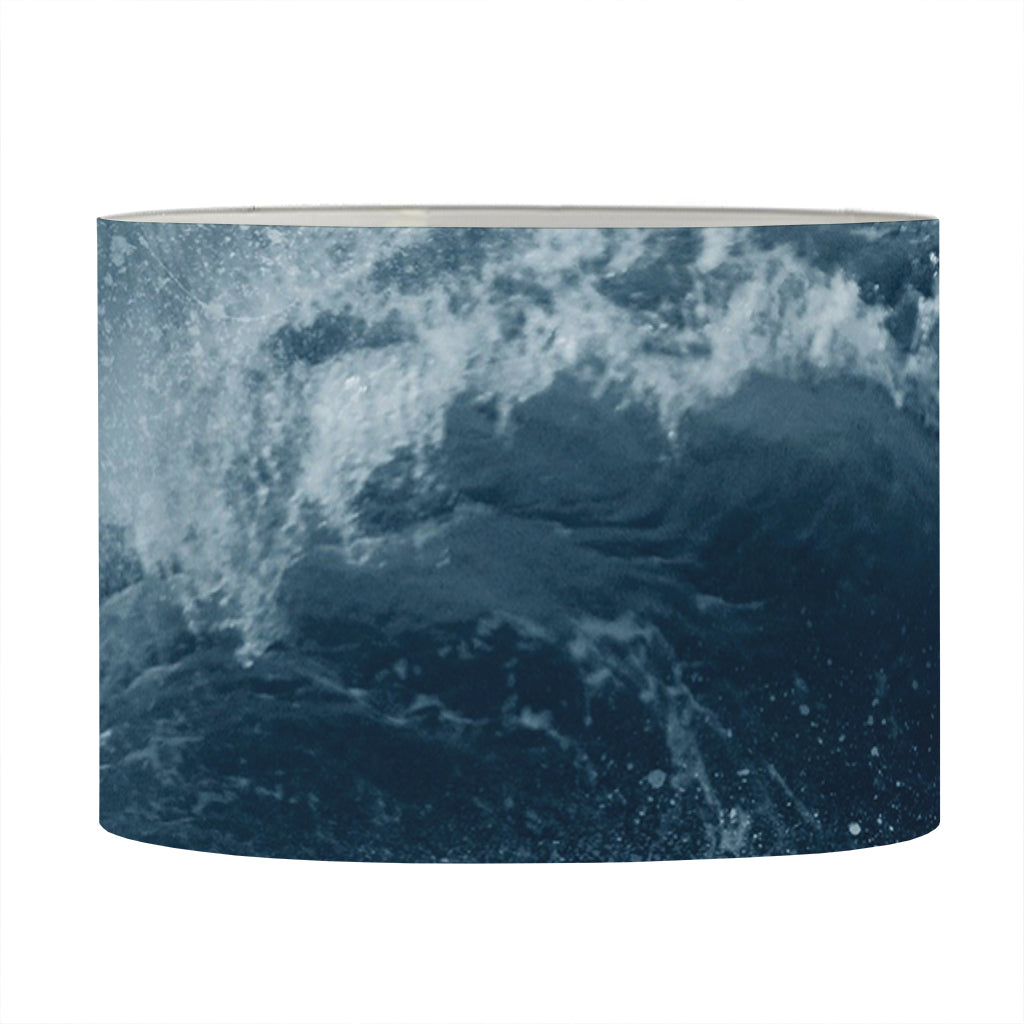 Ocean Wave Print Drum Lamp Shade