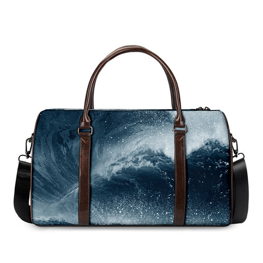 Ocean Wave Print Duffle Bag
