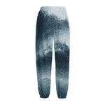 Ocean Wave Print Fleece Lined Knit Pants