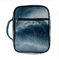 Ocean Wave Print Front Pocket Bible Bag