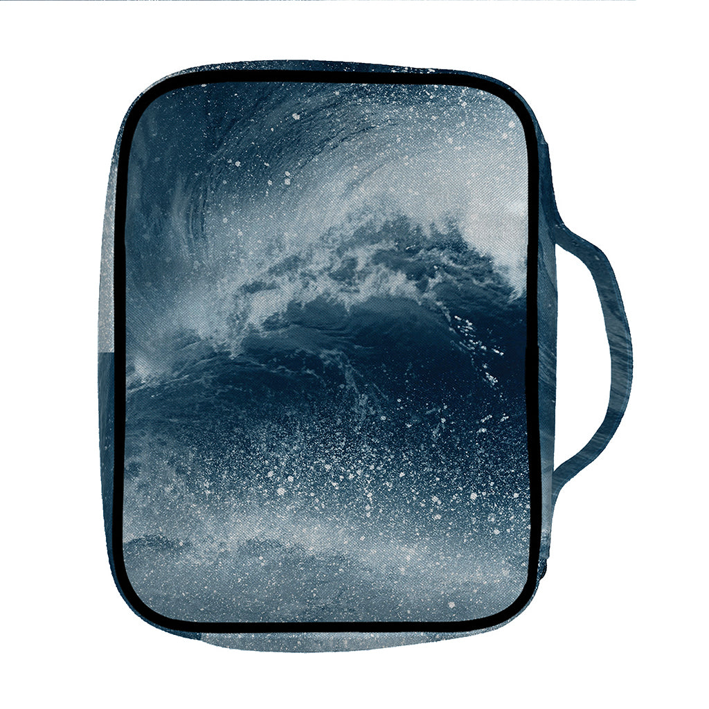 Ocean Wave Print Front Pocket Bible Bag