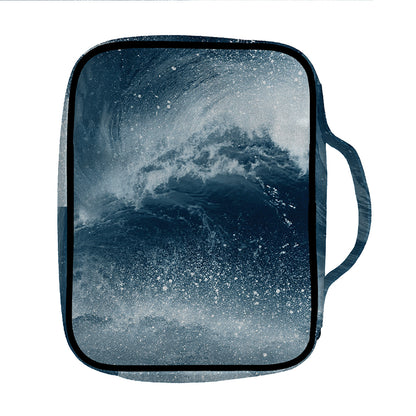 Ocean Wave Print Front Pocket Bible Bag