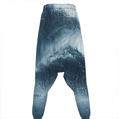 Ocean Wave Print Hammer Pants