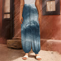 Ocean Wave Print Harem Pants