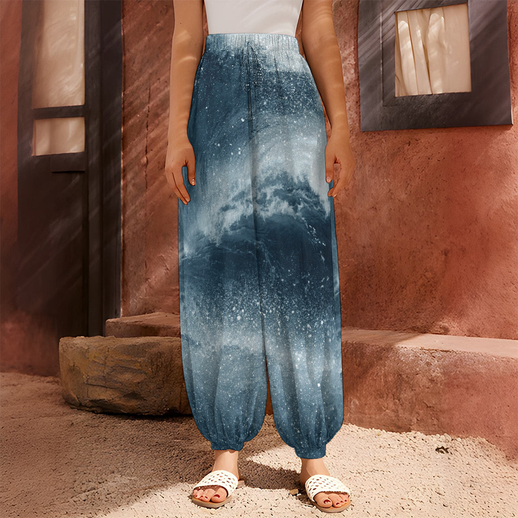 Ocean Wave Print Harem Pants