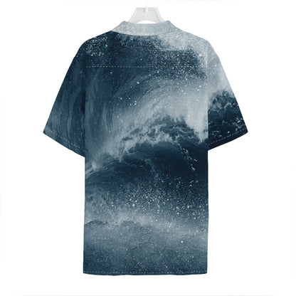 Ocean Wave Print Hawaiian Shirt