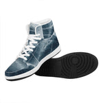 Ocean Wave Print High Top Leather Sneakers