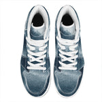 Ocean Wave Print High Top Leather Sneakers