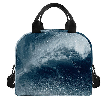 Ocean Wave Print Insulated Lunch Bag