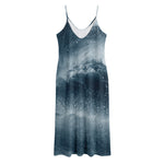 Ocean Wave Print Jersey Midi Cami Dress