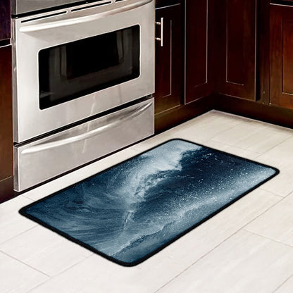 Ocean Wave Print Kitchen Mat