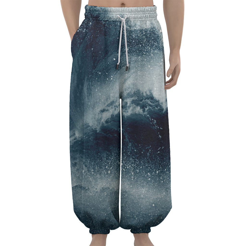 Ocean Wave Print Lantern Pants