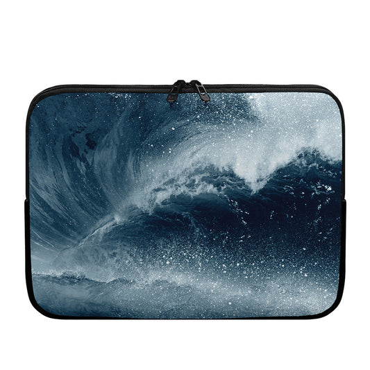 Ocean Wave Print Laptop Sleeve