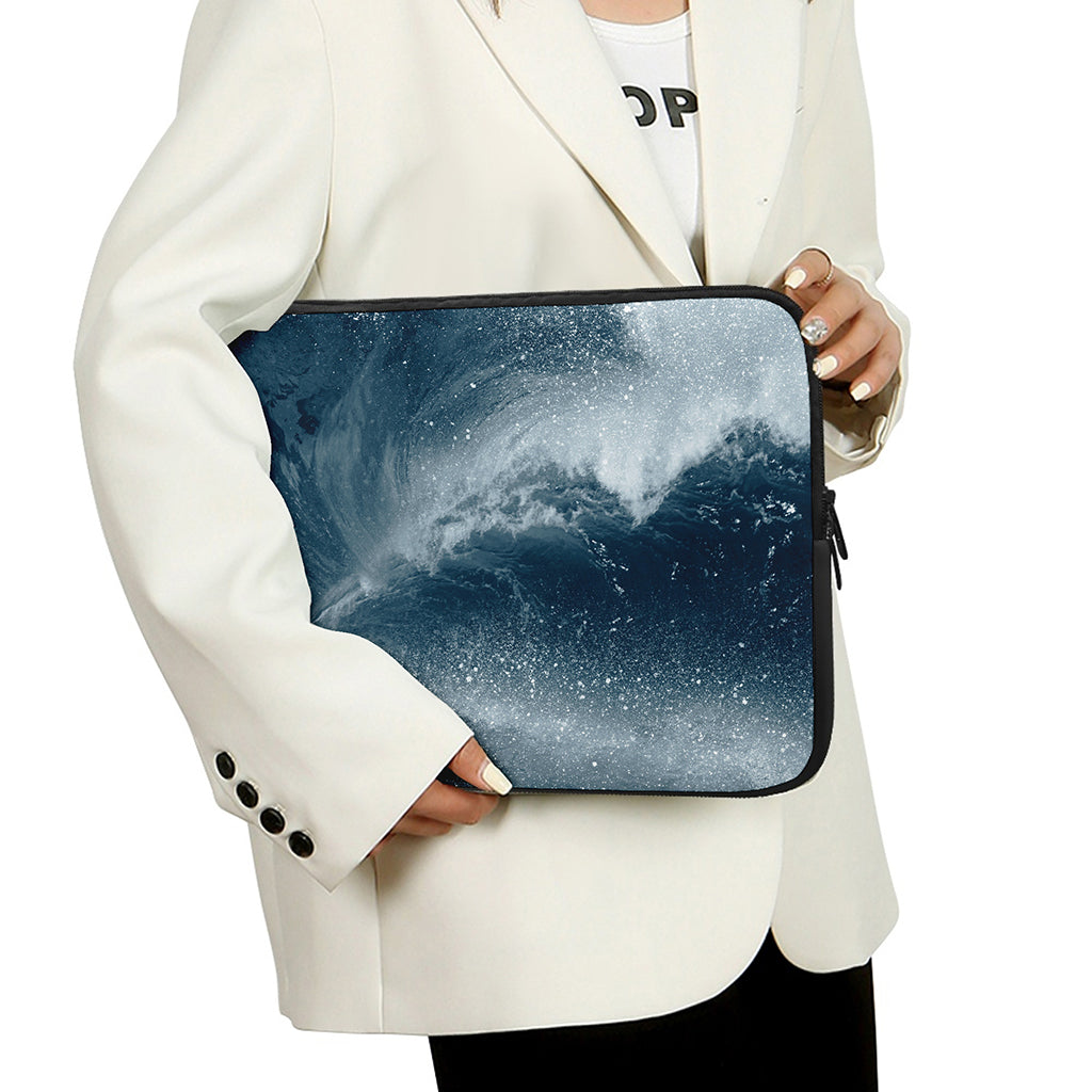 Ocean Wave Print Laptop Sleeve