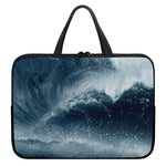 Ocean Wave Print Laptop Sleeve With Handle