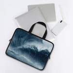 Ocean Wave Print Laptop Sleeve With Handle