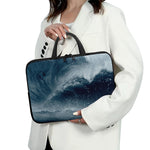 Ocean Wave Print Laptop Sleeve With Handle
