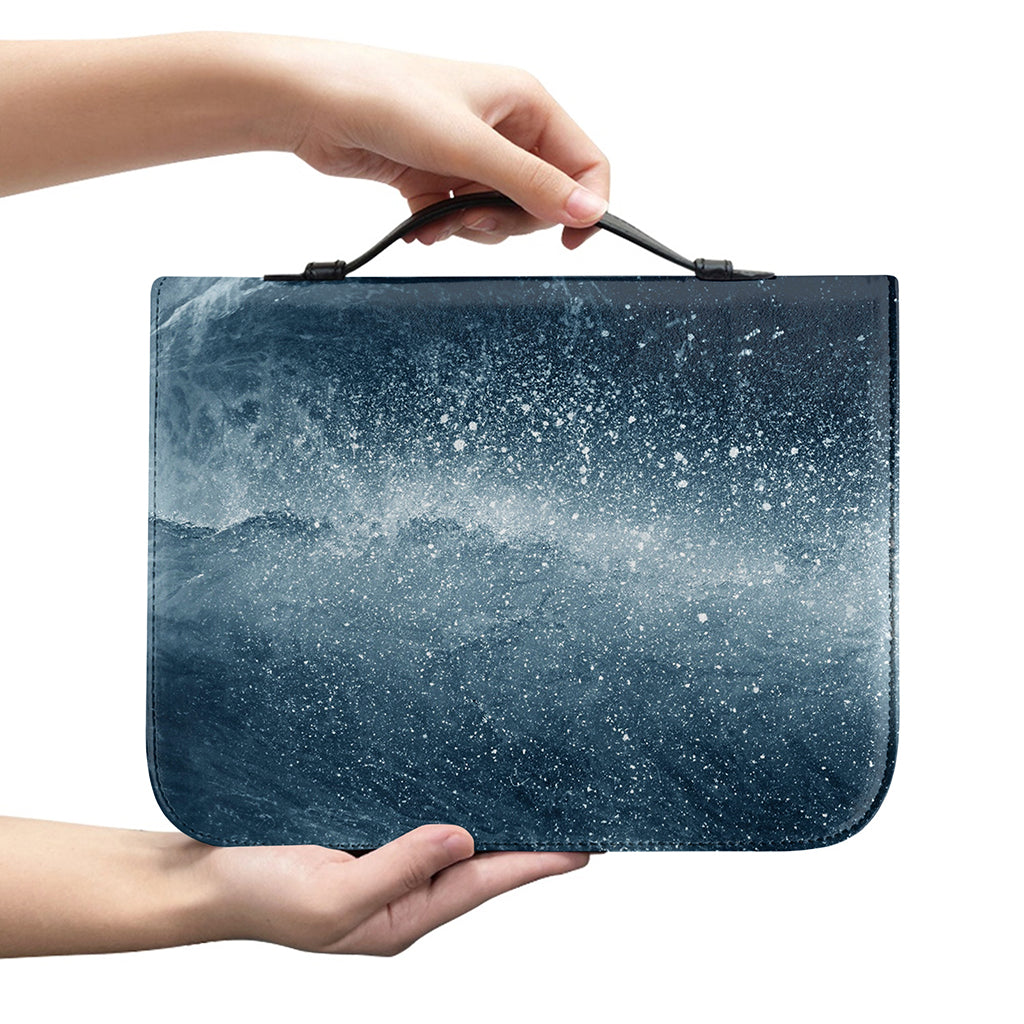 Ocean Wave Print Leather Bible Cover
