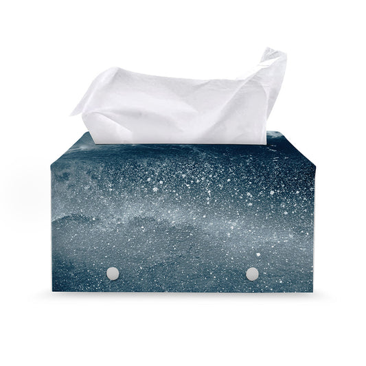 Ocean Wave Print Leather Tissue Box Cover