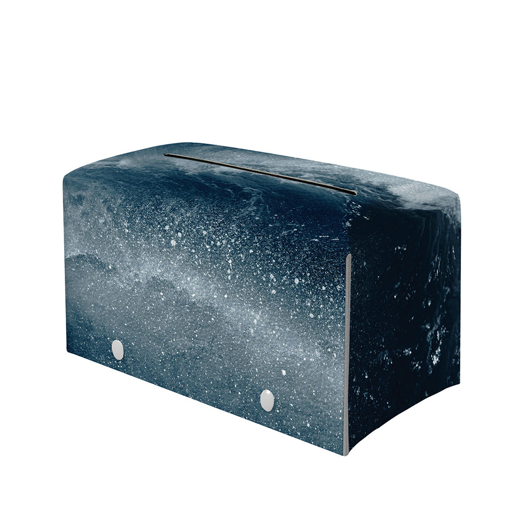Ocean Wave Print Leather Tissue Box Cover