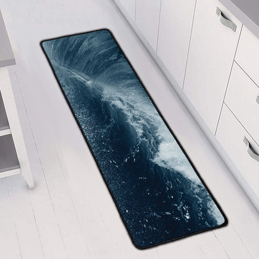 Ocean Wave Print Long Kitchen Mat