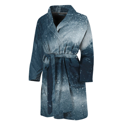Ocean Wave Print Men's Bathrobe