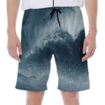 Ocean Wave Print Men's Beach Shorts
