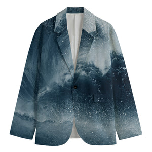 Ocean Wave Print Men's Blazer