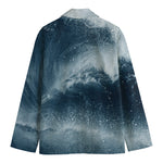 Ocean Wave Print Men's Blazer