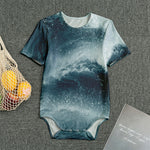 Ocean Wave Print Men's Bodysuit