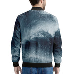 Ocean Wave Print Men's Bomber Jacket