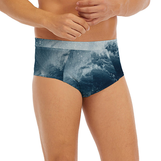 Ocean Wave Print Men's Briefs