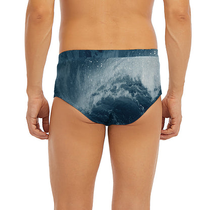 Ocean Wave Print Men's Briefs