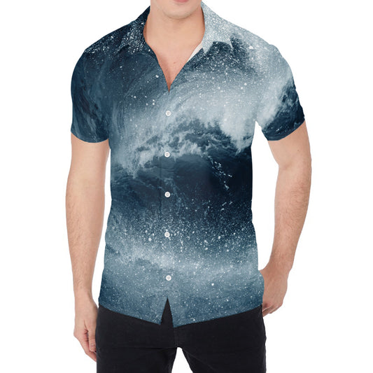 Ocean Wave Print Men's Shirt