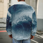 Ocean Wave Print Men's Shirt Jacket