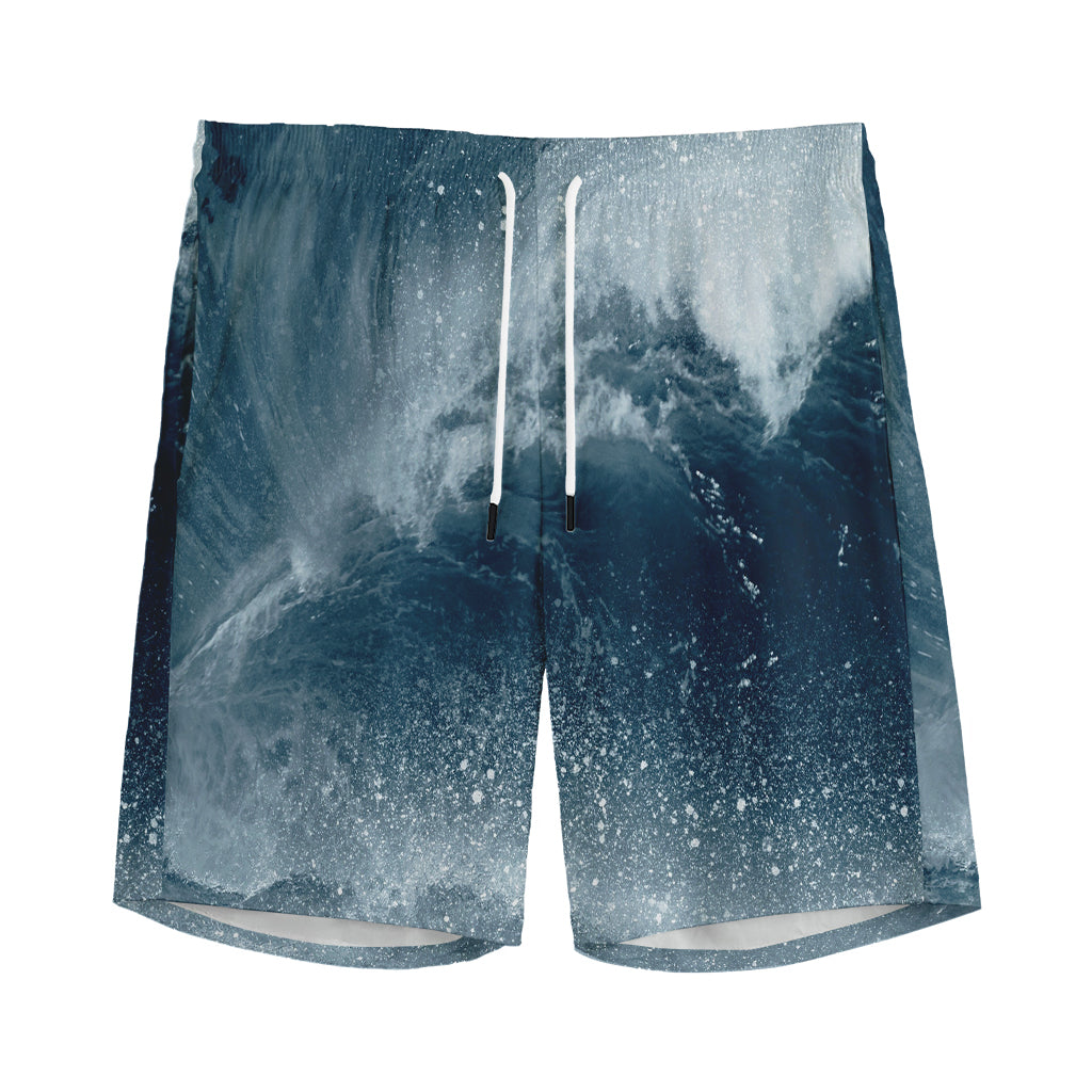 Ocean Wave Print Men's Sports Shorts