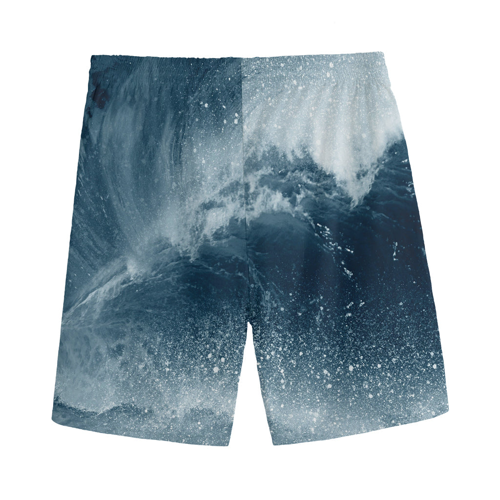 Ocean Wave Print Men's Sports Shorts