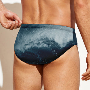 Ocean Wave Print Men's Swim Briefs