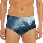 Ocean Wave Print Men's Triangle Swim Briefs