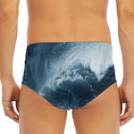 Ocean Wave Print Men's Triangle Swim Briefs