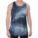 Ocean Wave Print Men's Velvet Tank Top