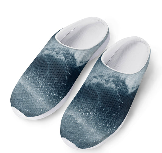 Ocean Wave Print Mesh Casual Shoes