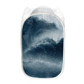 Ocean Wave Print Mesh Laundry Hamper
