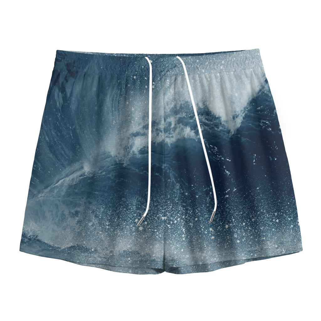 Ocean Wave Print Mesh Shorts