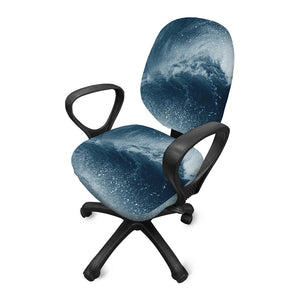 Ocean Wave Print Office Chair Cover